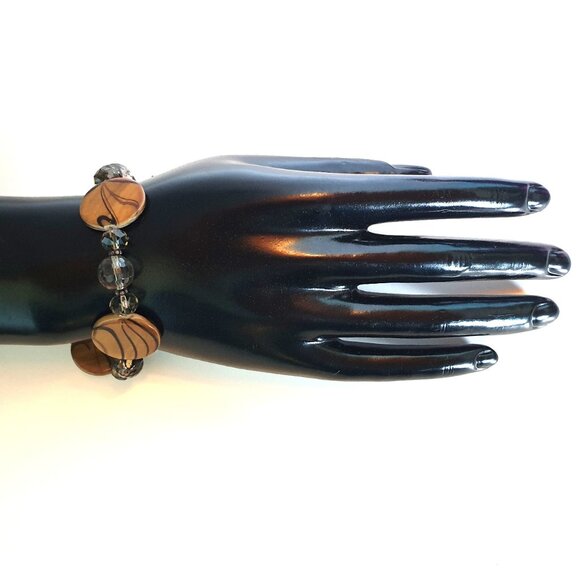 8’’ Vintage Donna Dressler 925 Sterling Silver Art Glass Crystal Bracelet - Picture 9 of 10